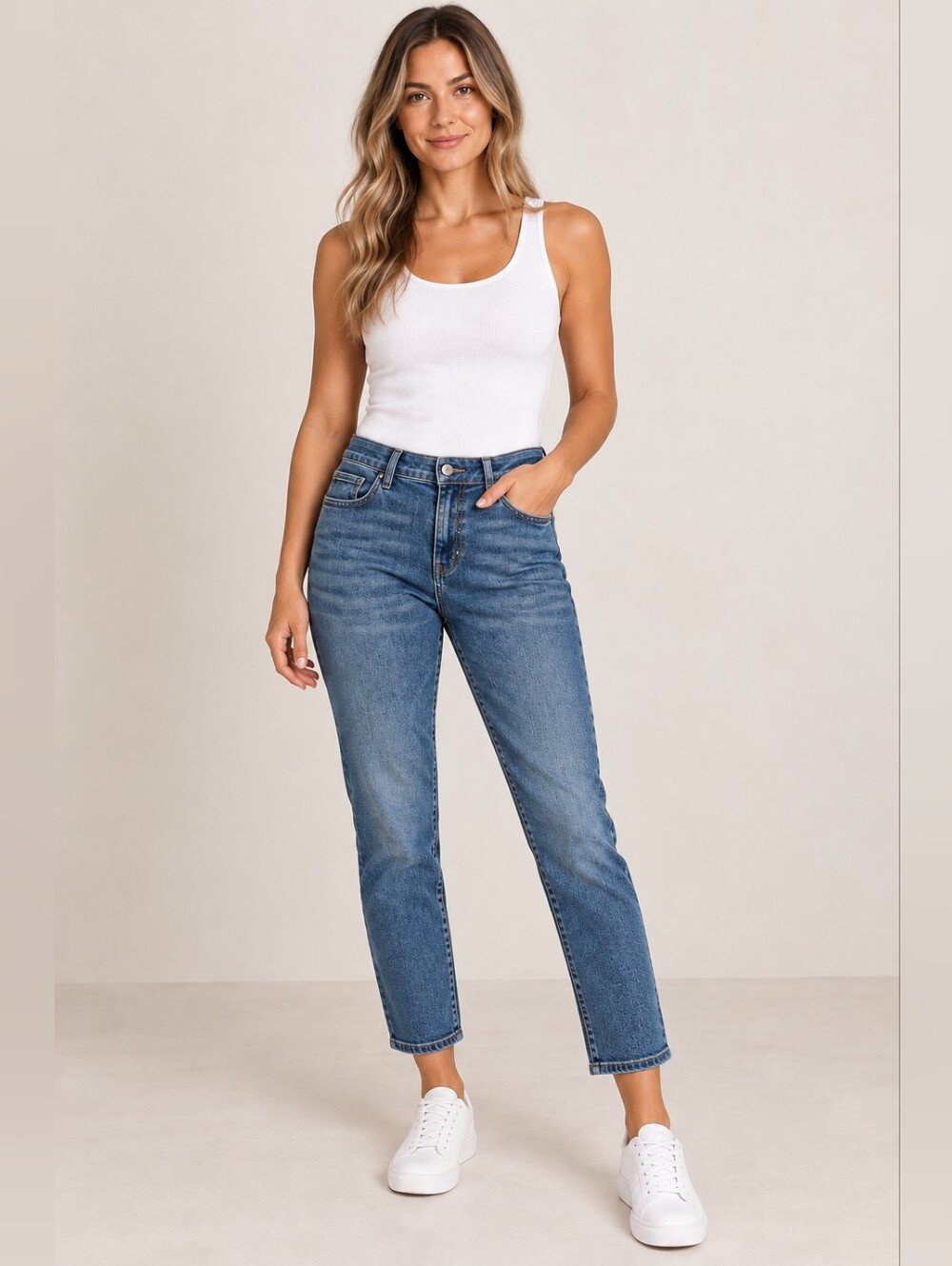 5/$25 LOFT Mid-Rise Straight Leg Jeans - Medium Blue